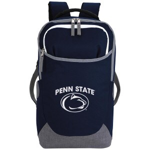 navy and gray backpack with embroidered Penn State and Athletic Logo